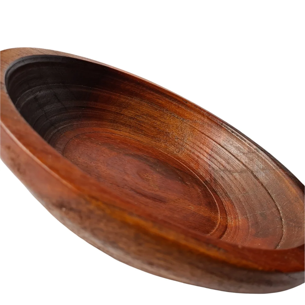 Rustic Solid Timber Wooden Decorative Bowl Dia 26.5cm Height 7.5cm Homewares - Picture 3 of 12